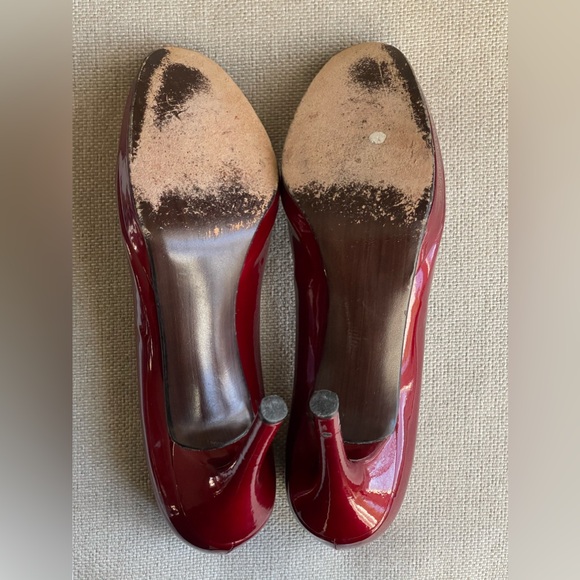 Stuart Weitzman Burgundy / Ruby Red 4” Patent Leather Stiletto Pumps Size 8 - Picture 15 of 16